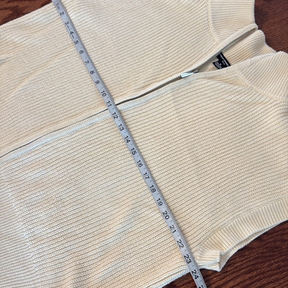 French Connection drop short sleeve zip up turtleneck knit Sweater oversized M - Picture 10 of 13